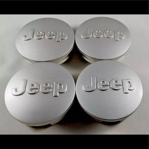 Jeep Center Caps Matte Silver 2.5 inch Brand New (Set of 4)